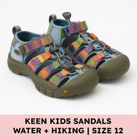 Keen Newport H2 Youth Sandals Rainbow Webbing Water Hiking Outdoor 12 Washable - Picture 1 of 12